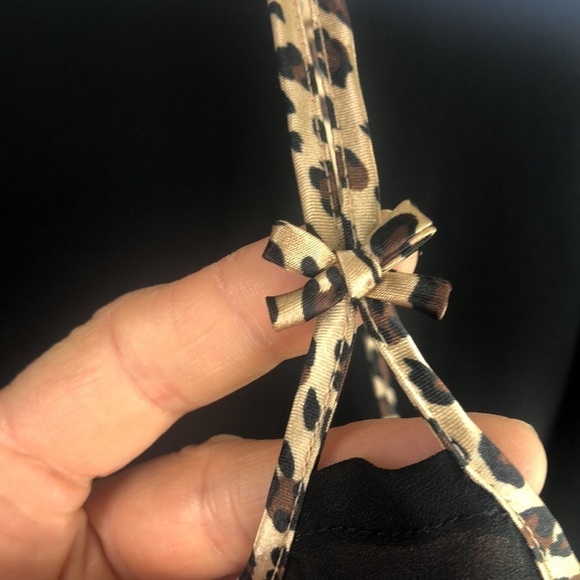 Vintage Natori Private Luxuries L Sheer Leopard Lingerie Set Camisole Tie Kimono - Picture 4 of 16